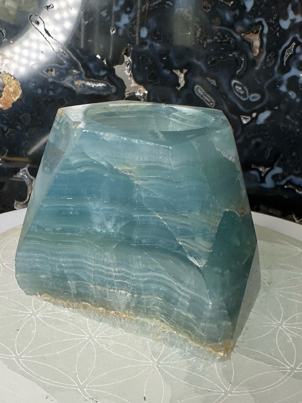 Blue Onyx Candle Holder 🦋🤎🦋 BOC6